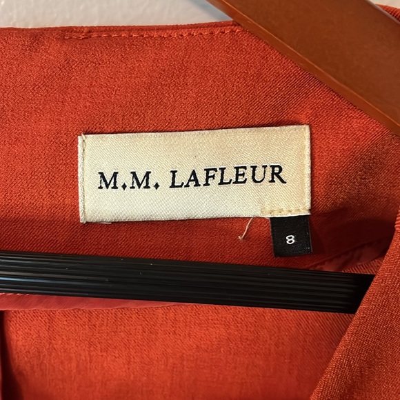 M.M Lafleur Etsuko Pencil Dress in Blood Orange Sz 8 No Belt - Picture 4 of 9